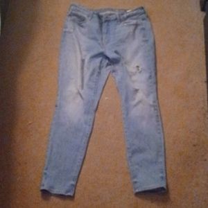 Old Navy rocket star super skinny high rise light blue jeans.